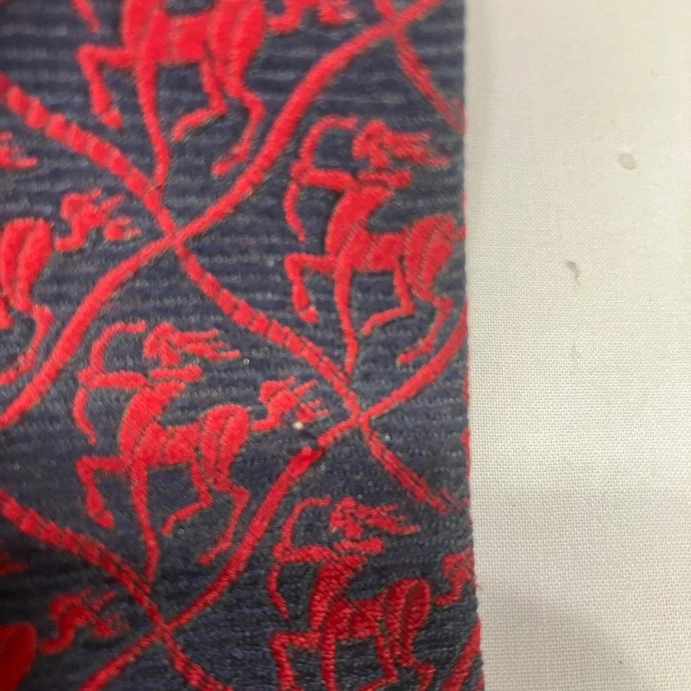VTG Pierre Cardin Mens Silk Tie Sagittarius Zodiac Centaur Navy Red  Famous-Barr